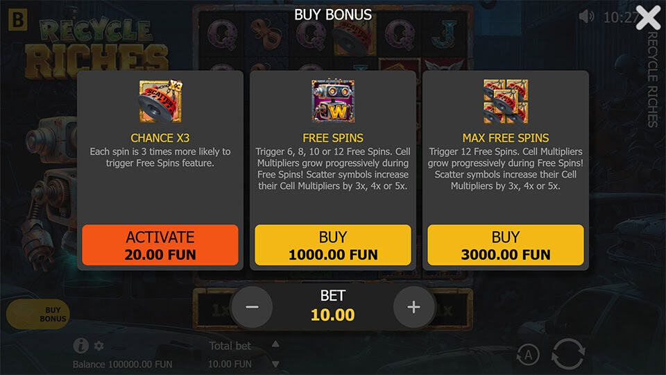 Recycle Riches slot bonus buy