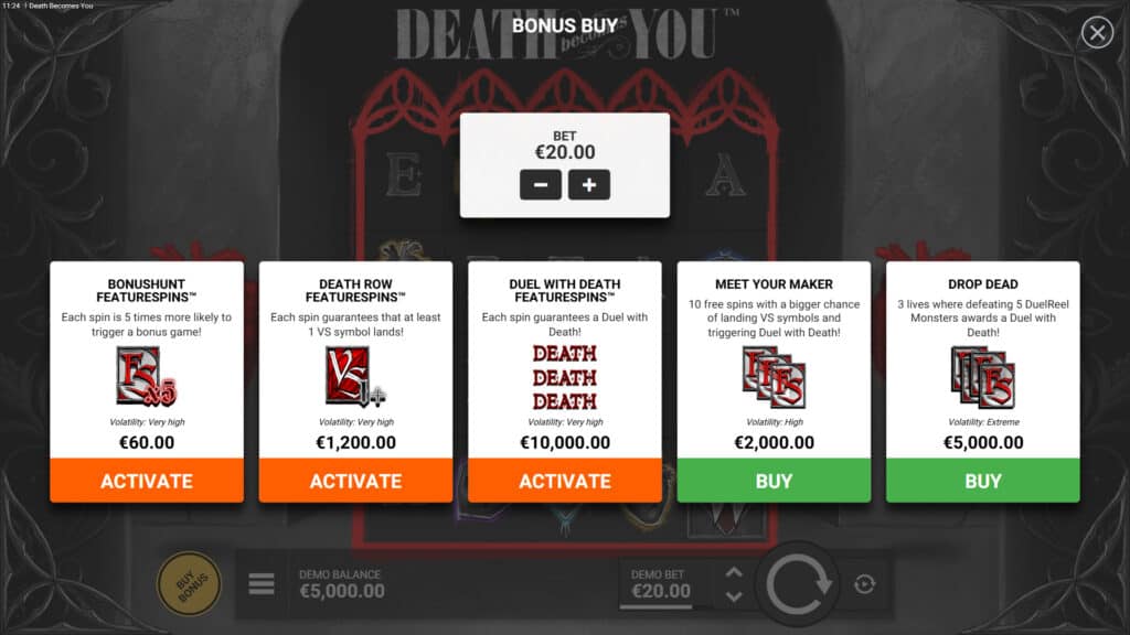 Death Becomes You slot bonus buy