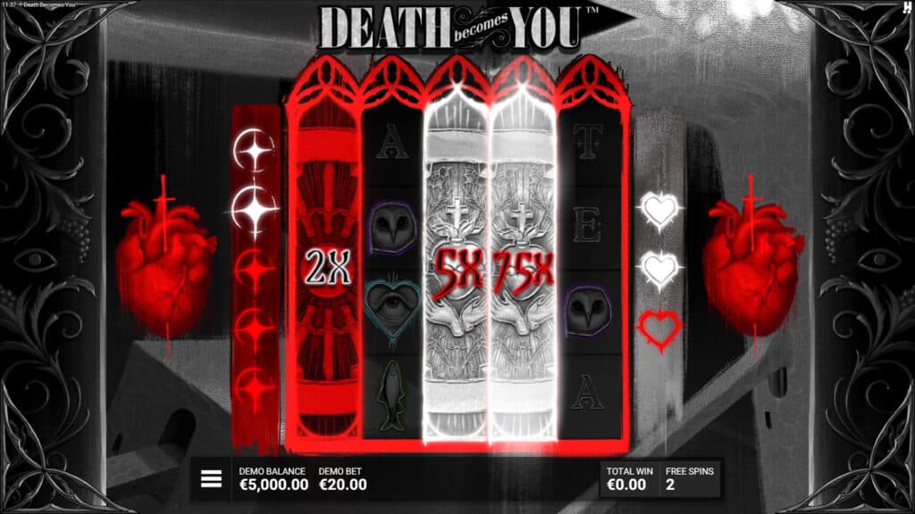 Death Becomes You slot feature wild reel multiplier