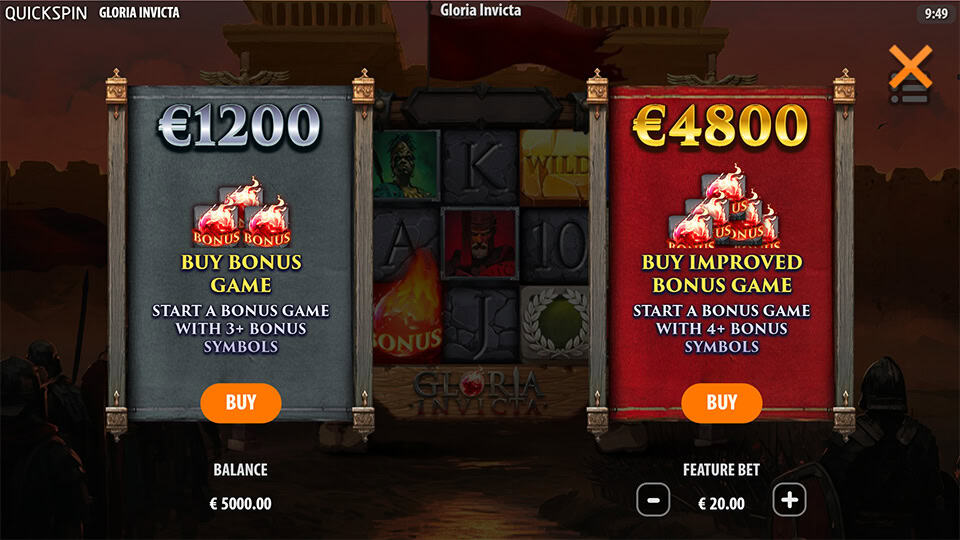 Gloria Invicta slot bonus buy