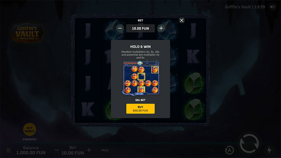 Griffins Vault Hold Win slot bonus buy