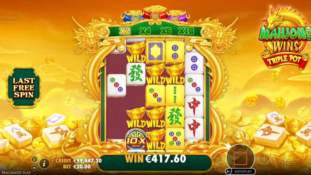 Mahjong Wins Triple Pot slot feature wild