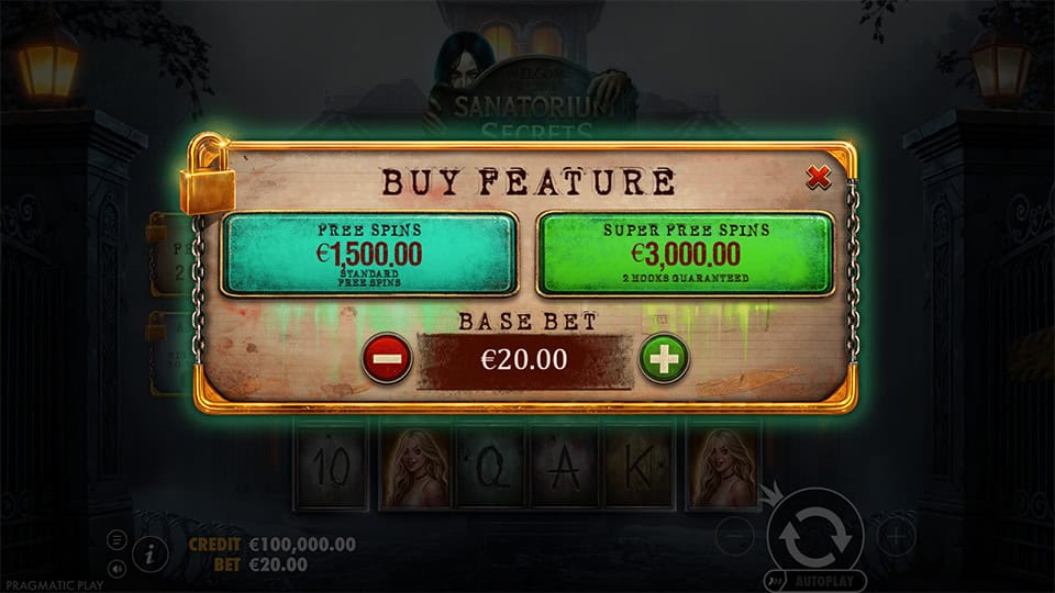 Sanatorium Secrets slot bonus buy