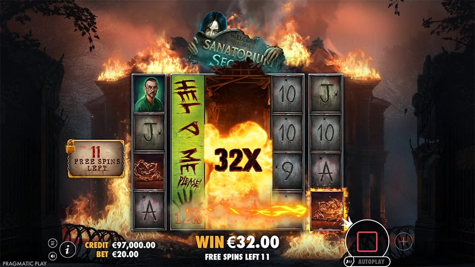 Sanatorium Secrets slot feature wild multiplier