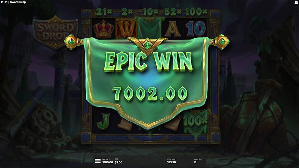 Sword Drop slot big win