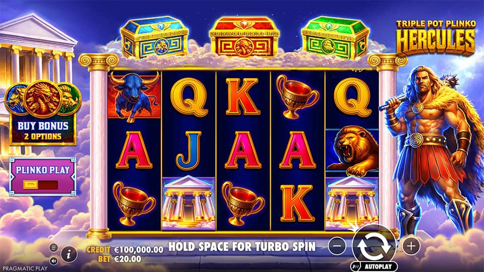 Triple Pot Plinko Hercules slot game preview