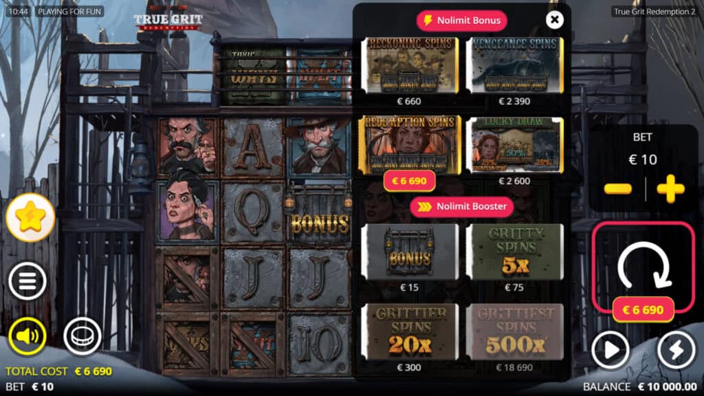 True Grit Redemption 2 slot bonus buy