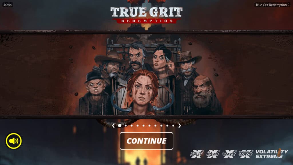 True Grit Redemption 2 slot intro screen