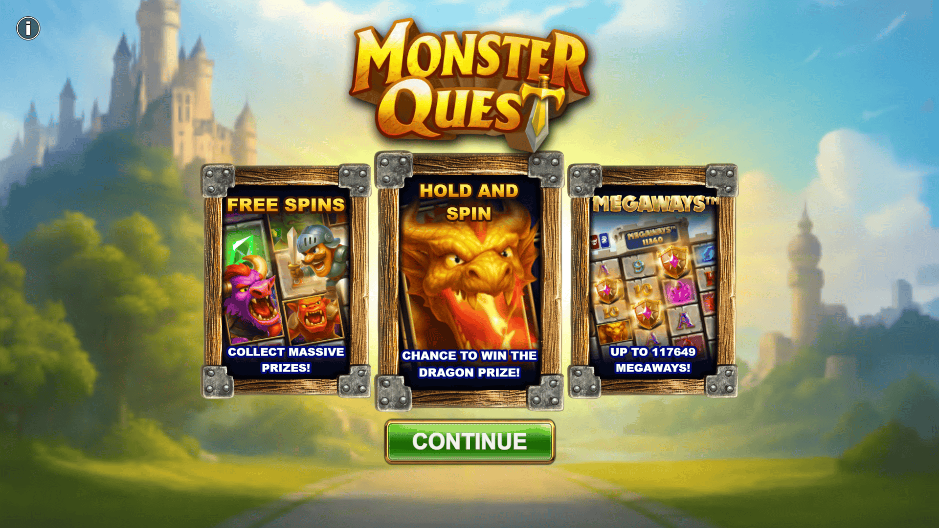 Monster Quest slot intro screen