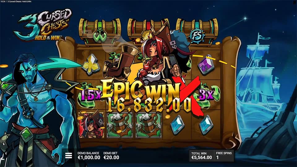 3 Cursed Chests slot big win