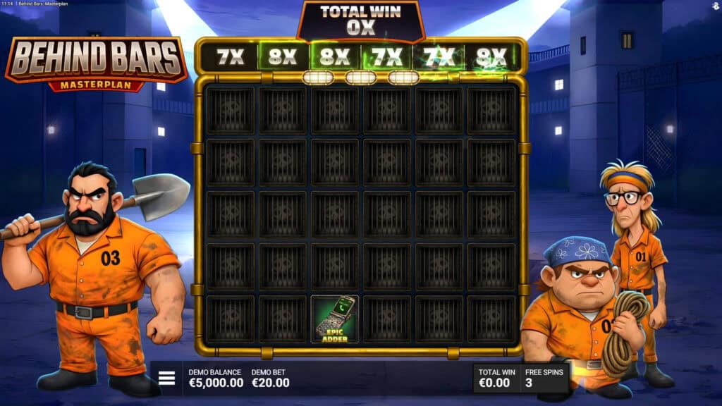 Behind Bars Masterplan slot feature epic adder
