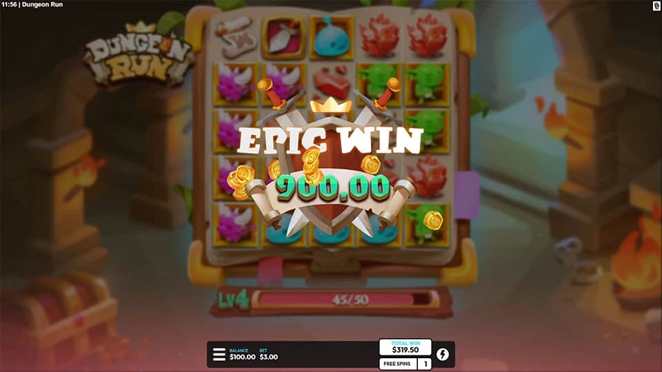 Dungeon Run slot big win
