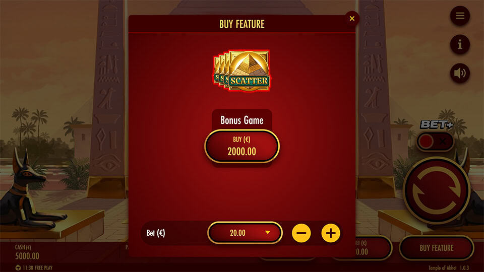 Temple of Akhet slot bonus buy