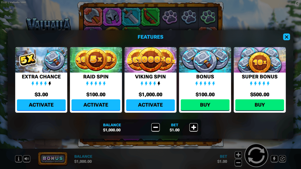Colorfulplay valhalla 1000 bonus buy