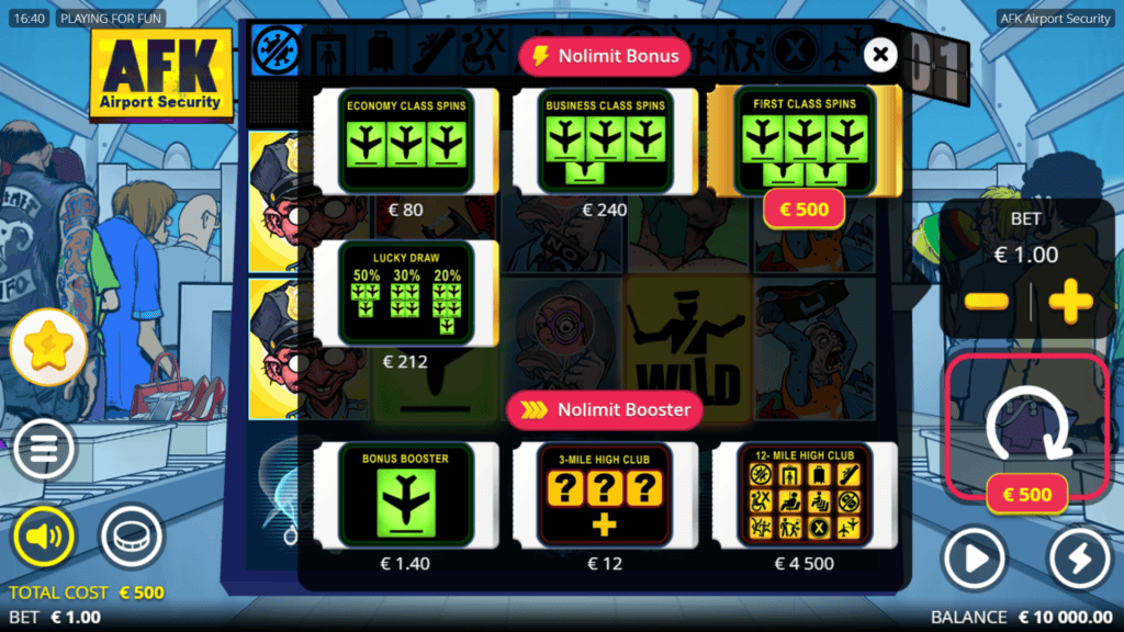 Nolimit city afk airport security bonus buy