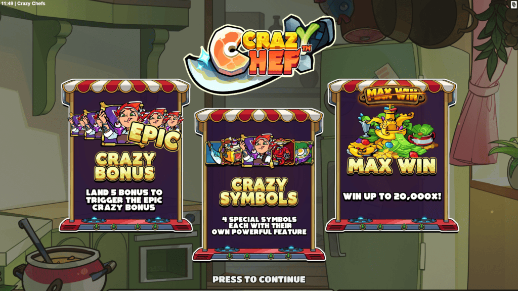 Paperclip crazy chef intro screen