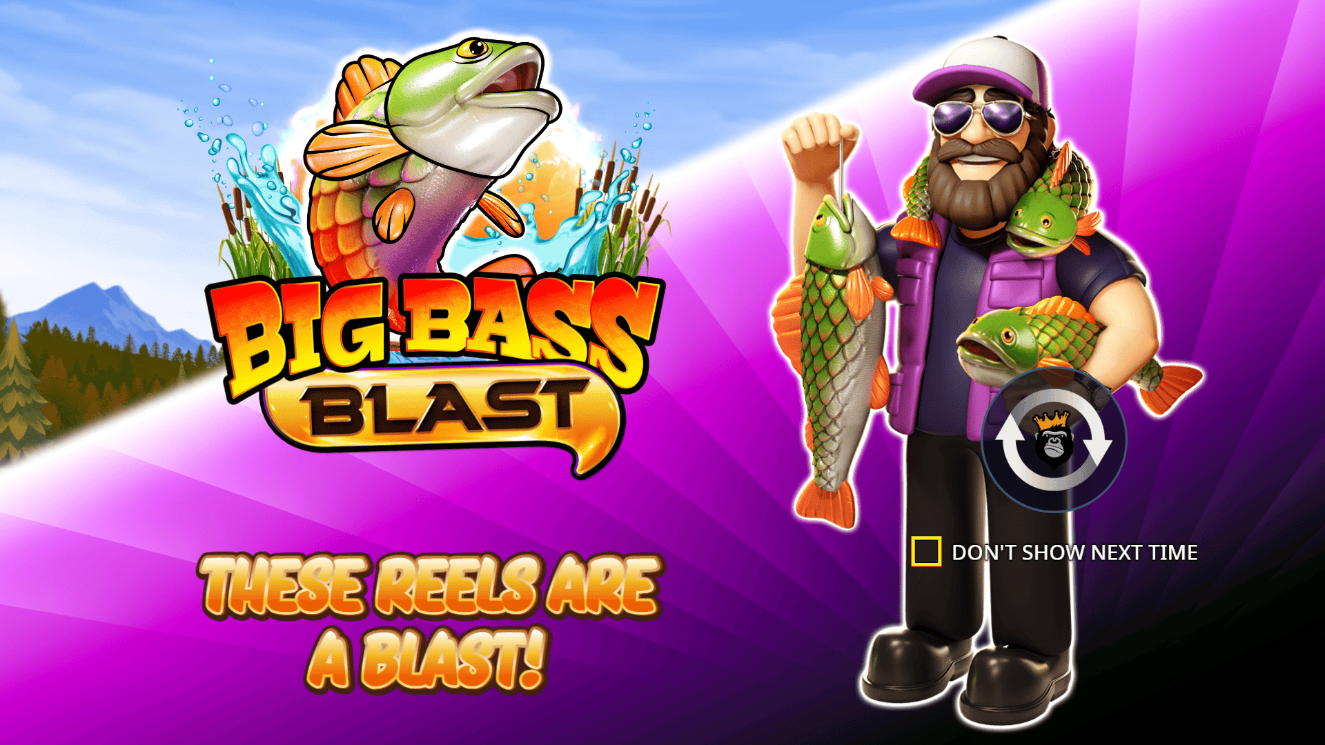 Big Bass Blast slot intro screen