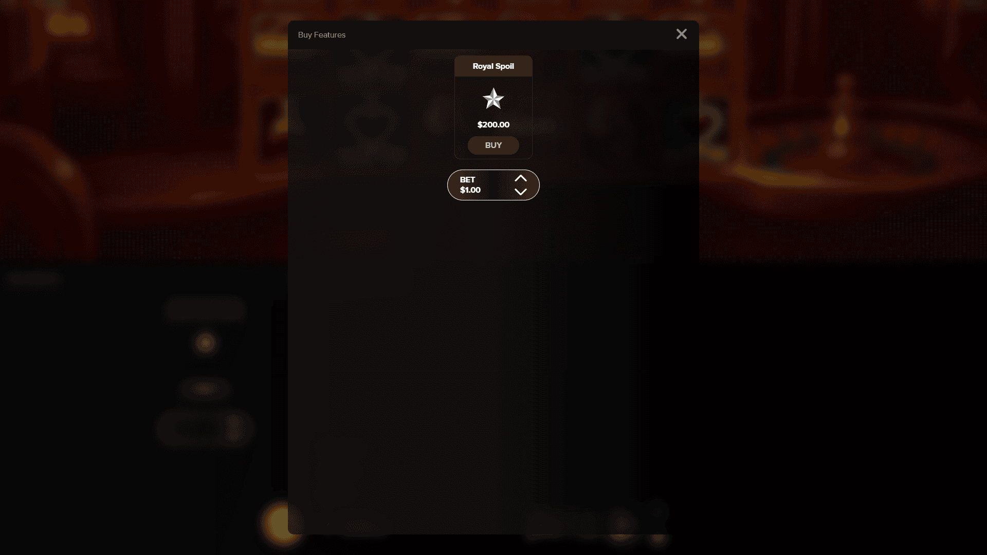 Velvet Royale bonus buy menu