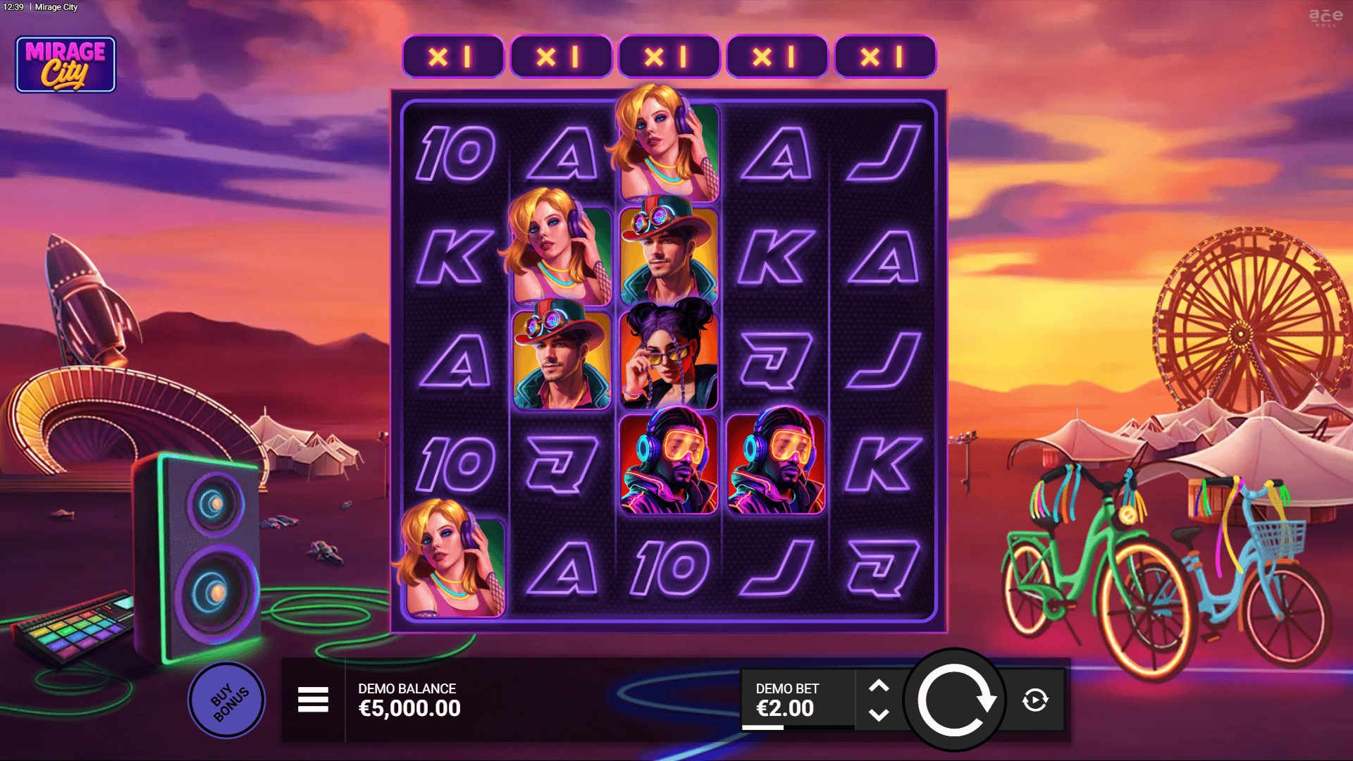 Mirage City slot gameplay reels