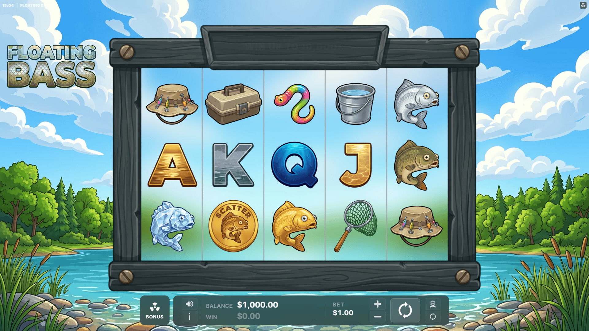 Floating Bass slot gameplay reels