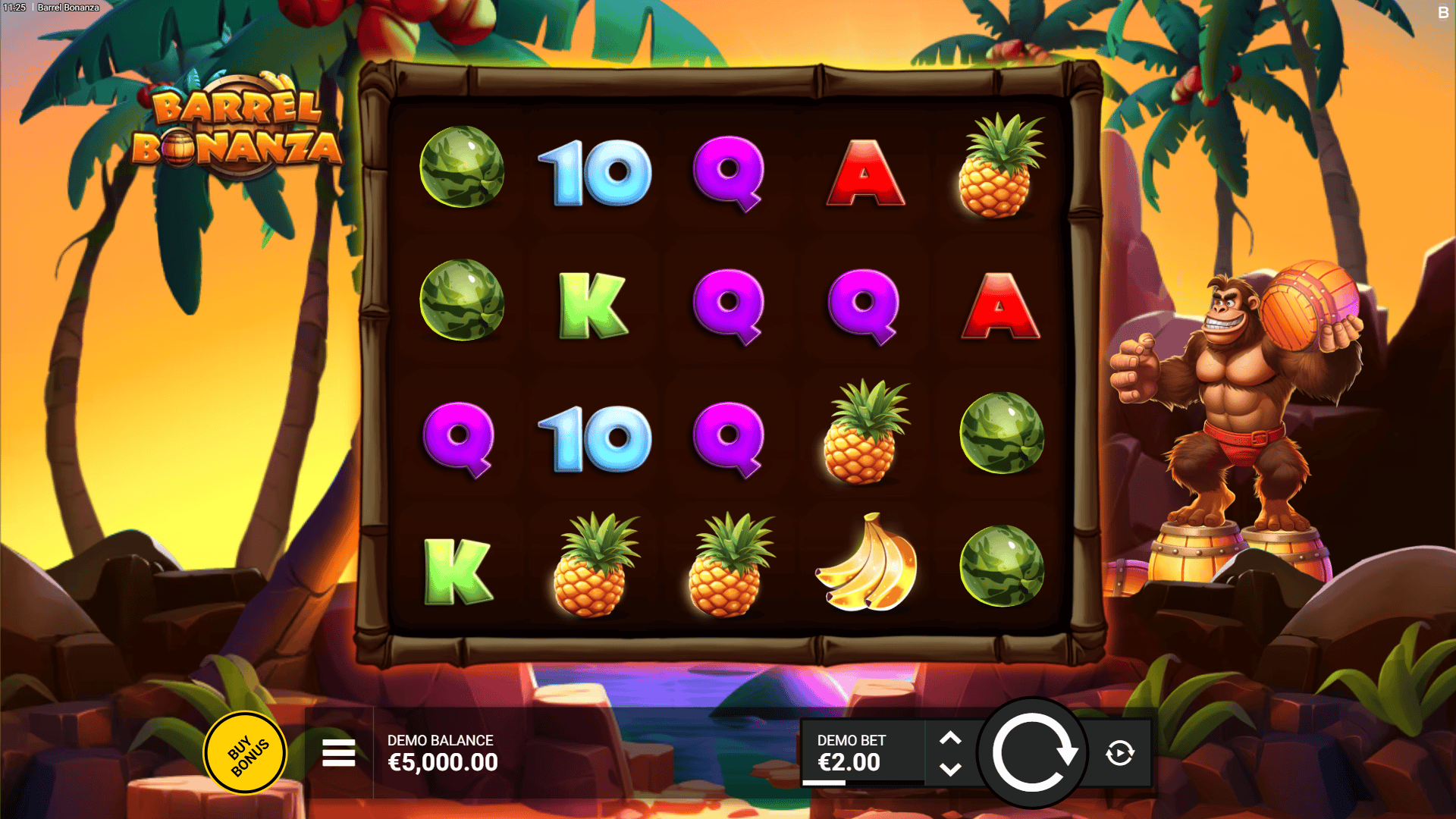 Barrel Bonanza slot gameplay reels