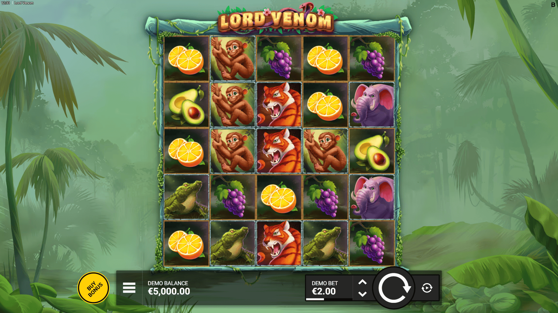 Lord Venom slot gameplay reels