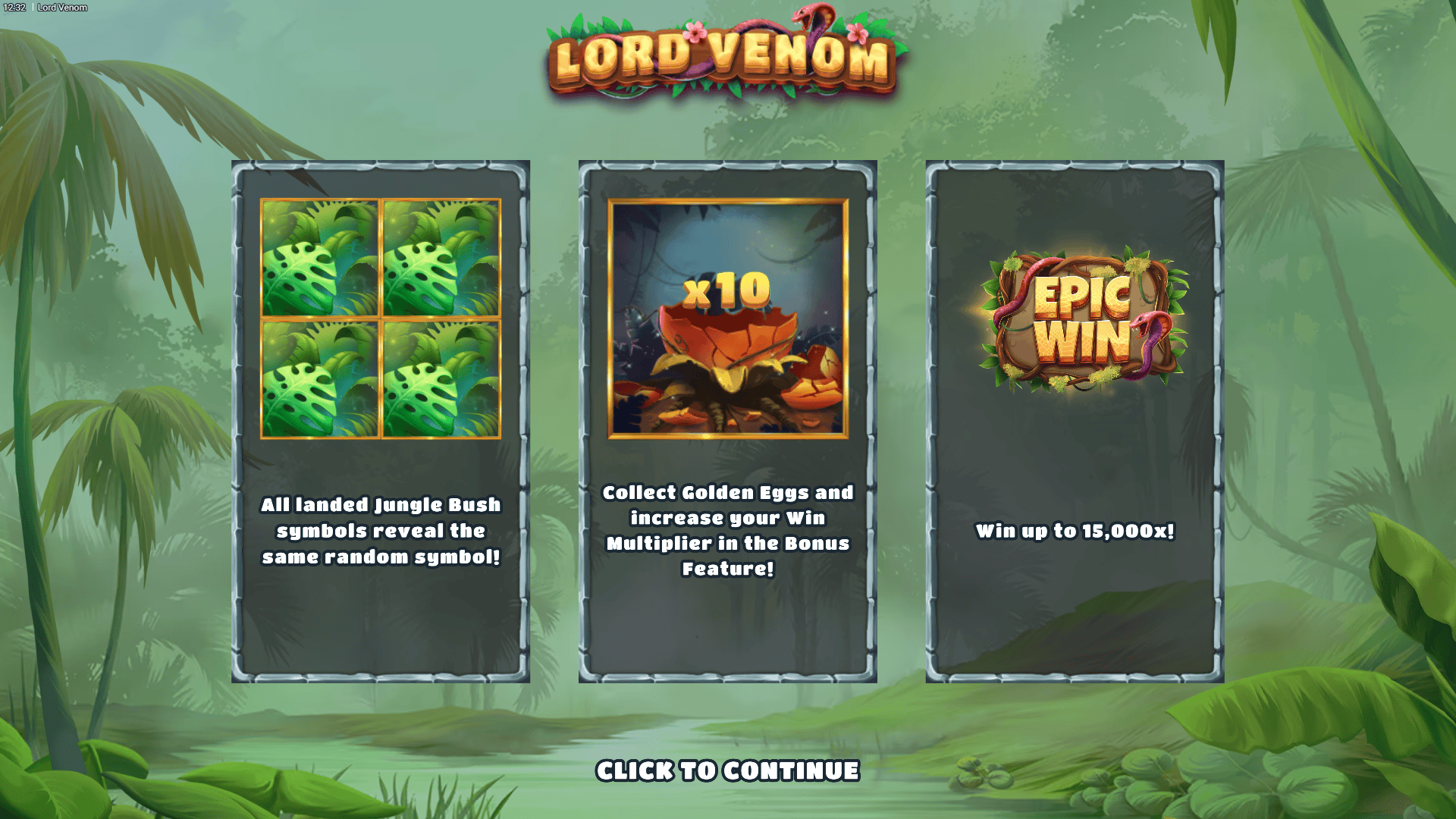 Lord Venom slot intro screen