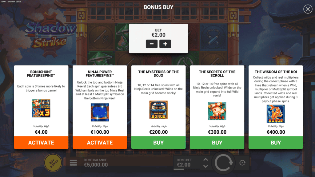 Backseat gaming shadow strike bonus buy