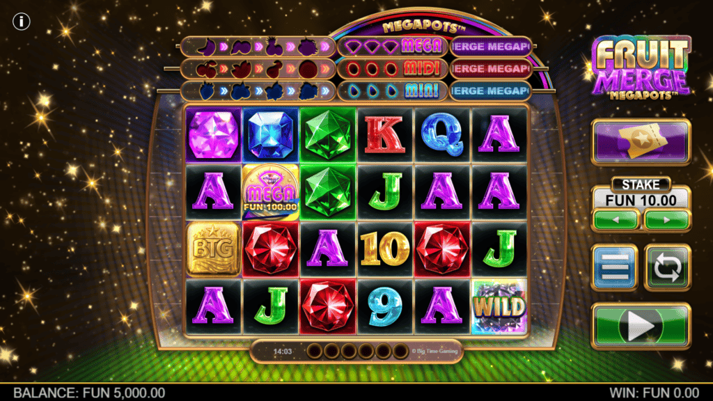 Big time gaming fruit merge megapots game preview