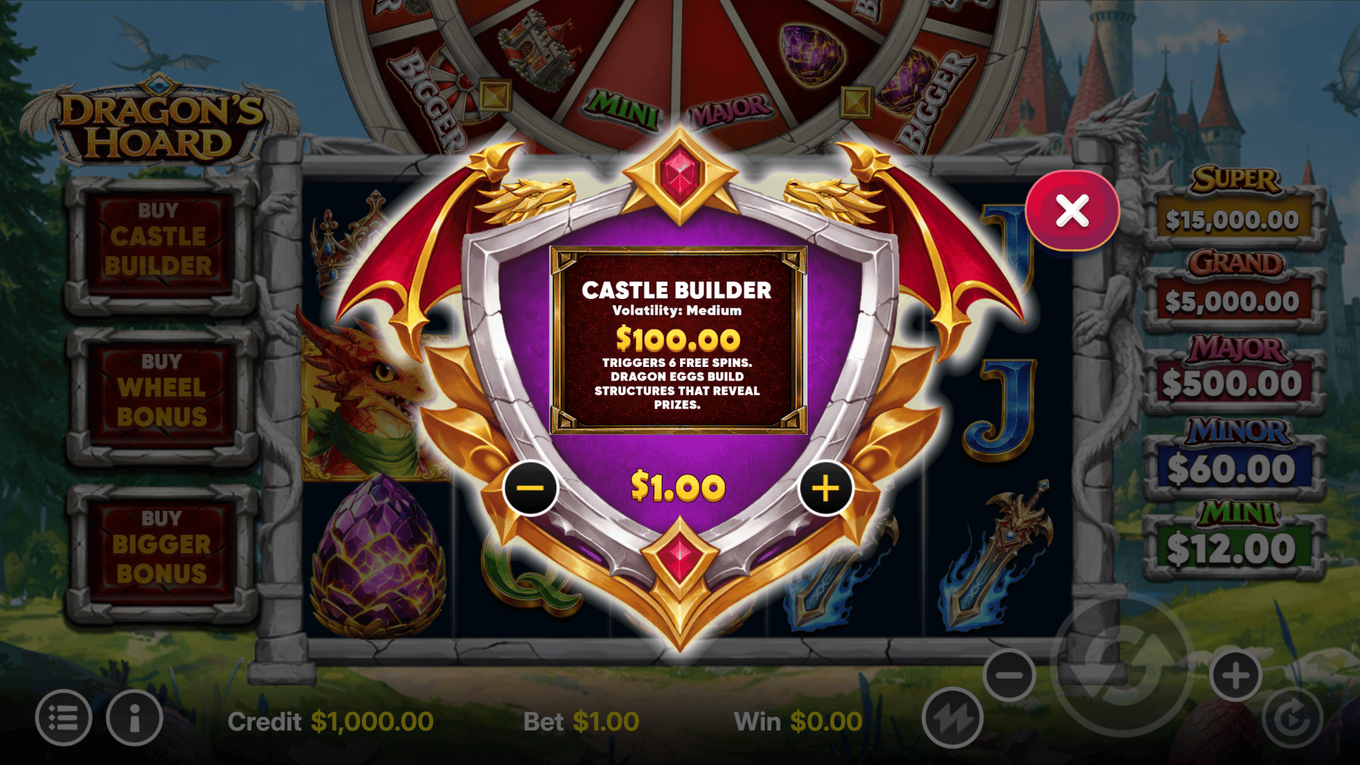 Dragons Hoard bonus buy menu