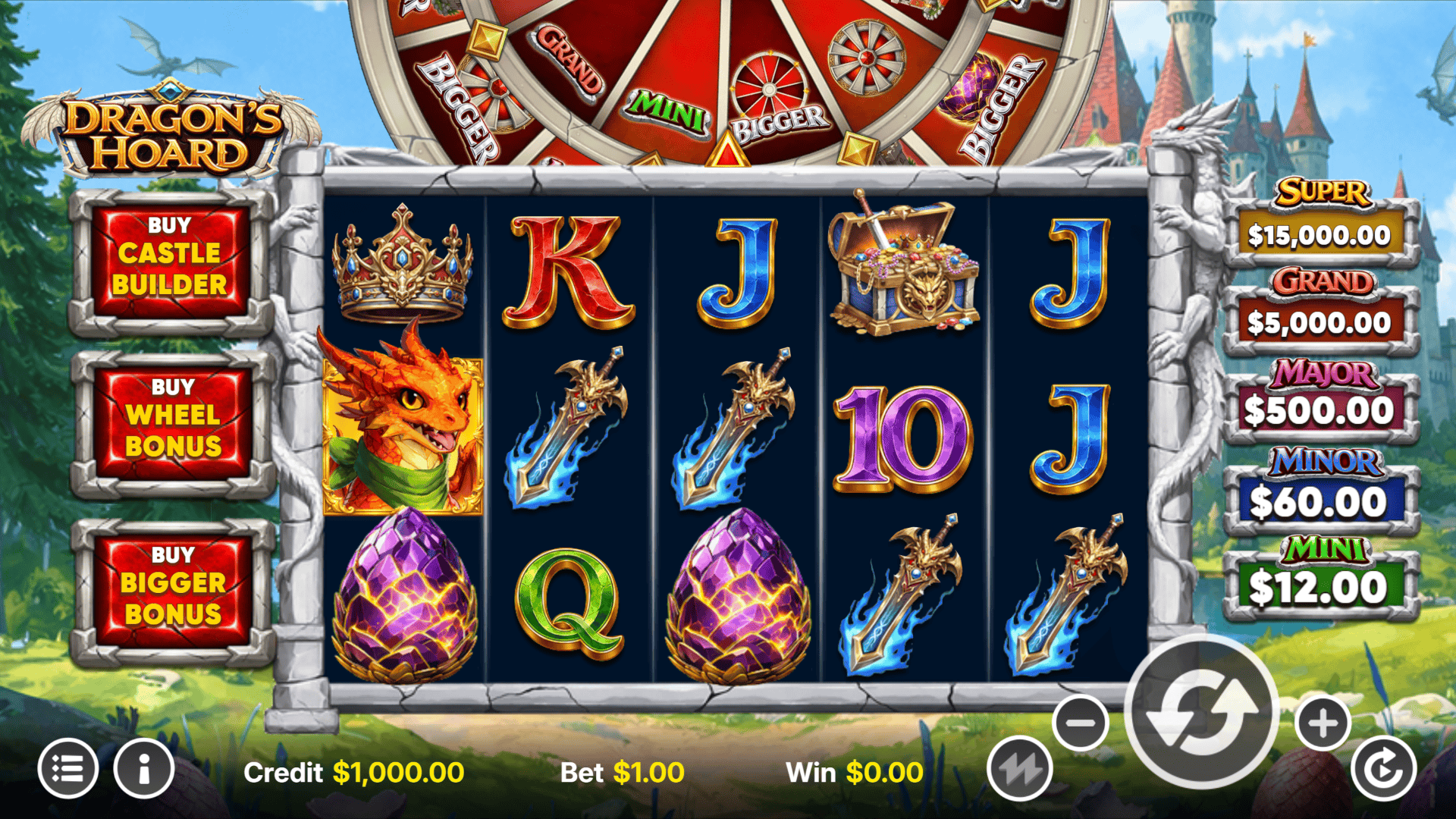 Dragons Hoard slot gameplay reels