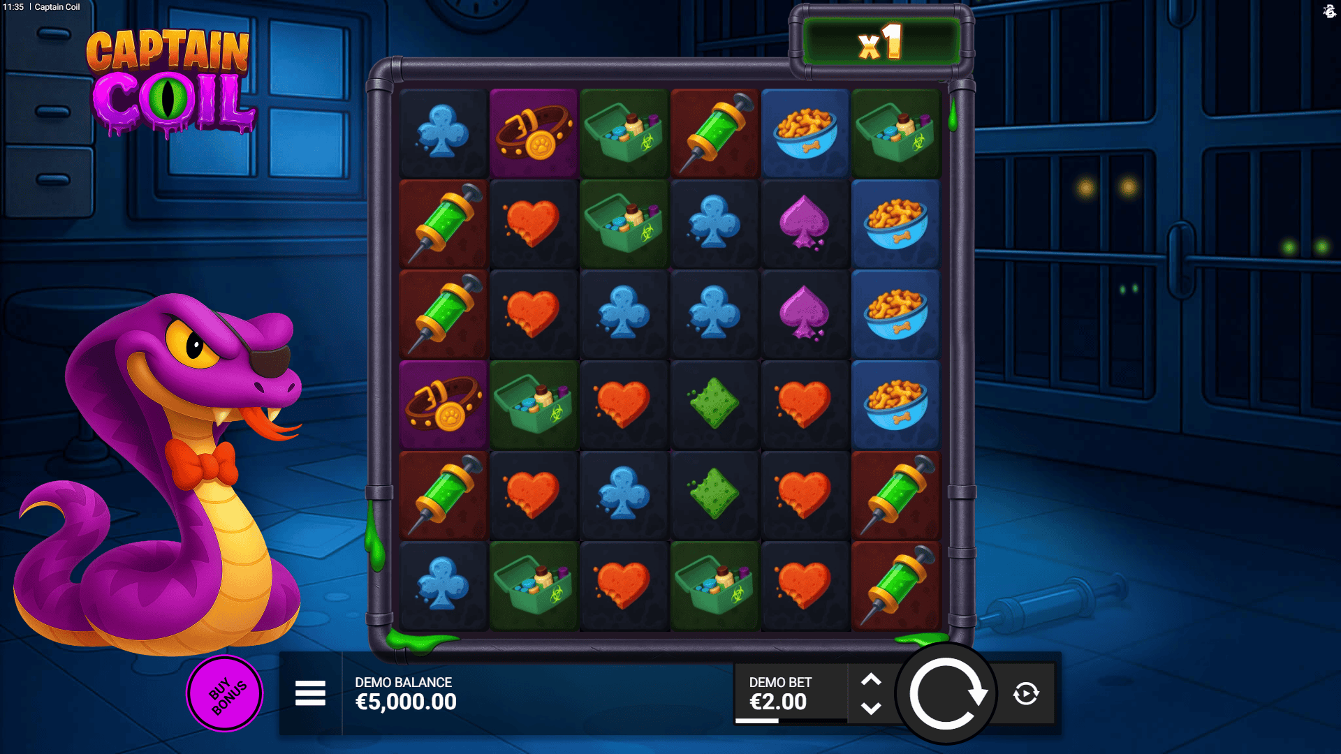 Captain Coil slot gameplay reels