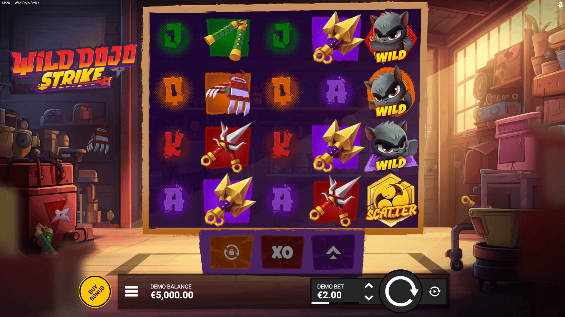 Wild Dojo Strike slot gameplay reels
