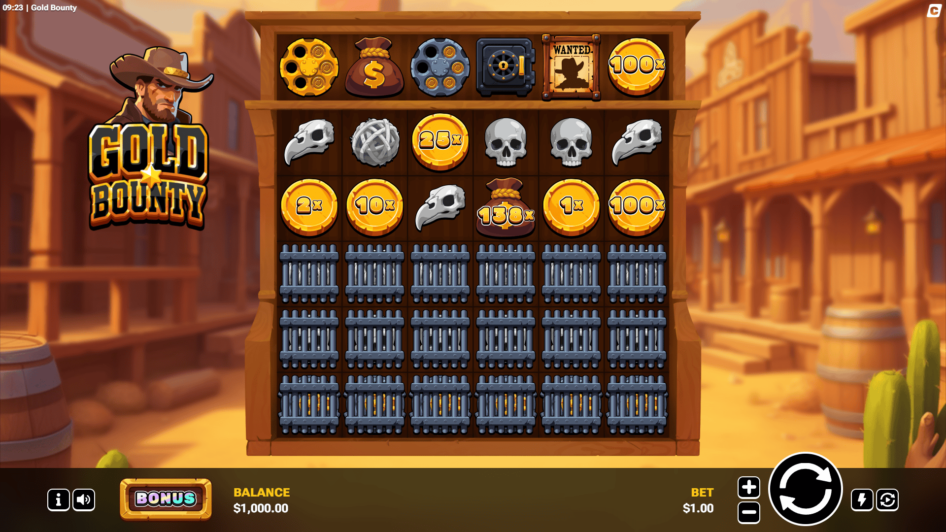 Gold Raiders slot gameplay reels