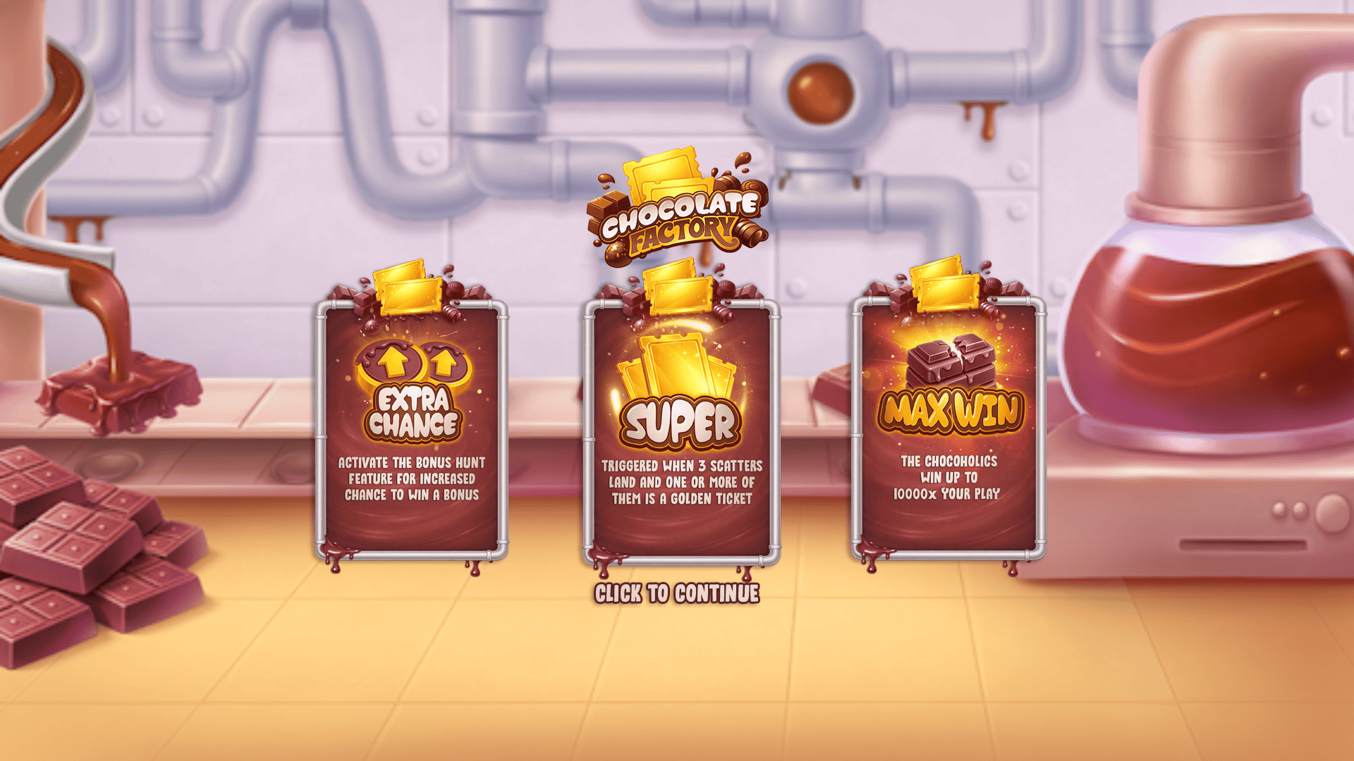 Chocolate 98 slot intro screen