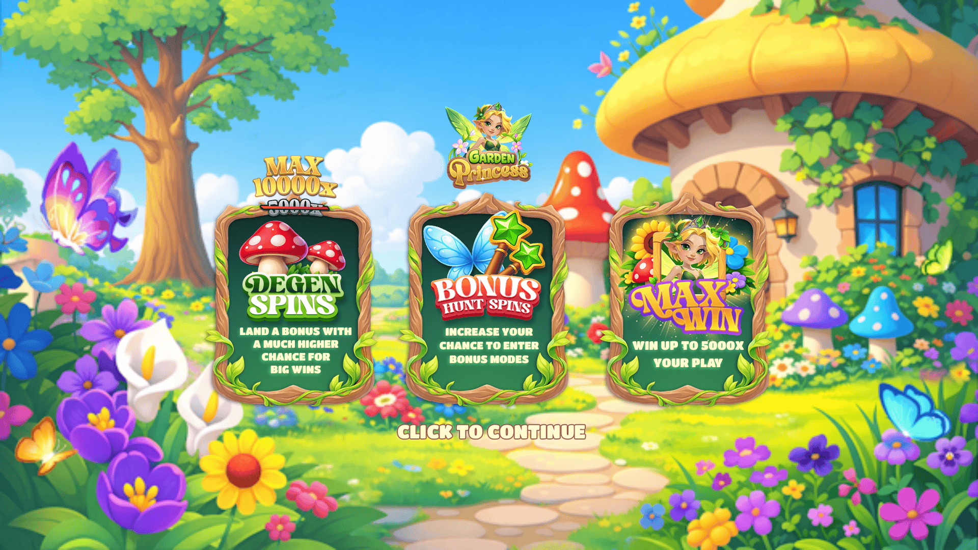 Garden Princess slot intro screen