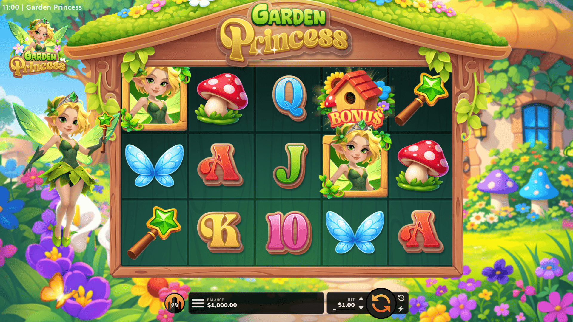 Garden Princess slot gameplay reels