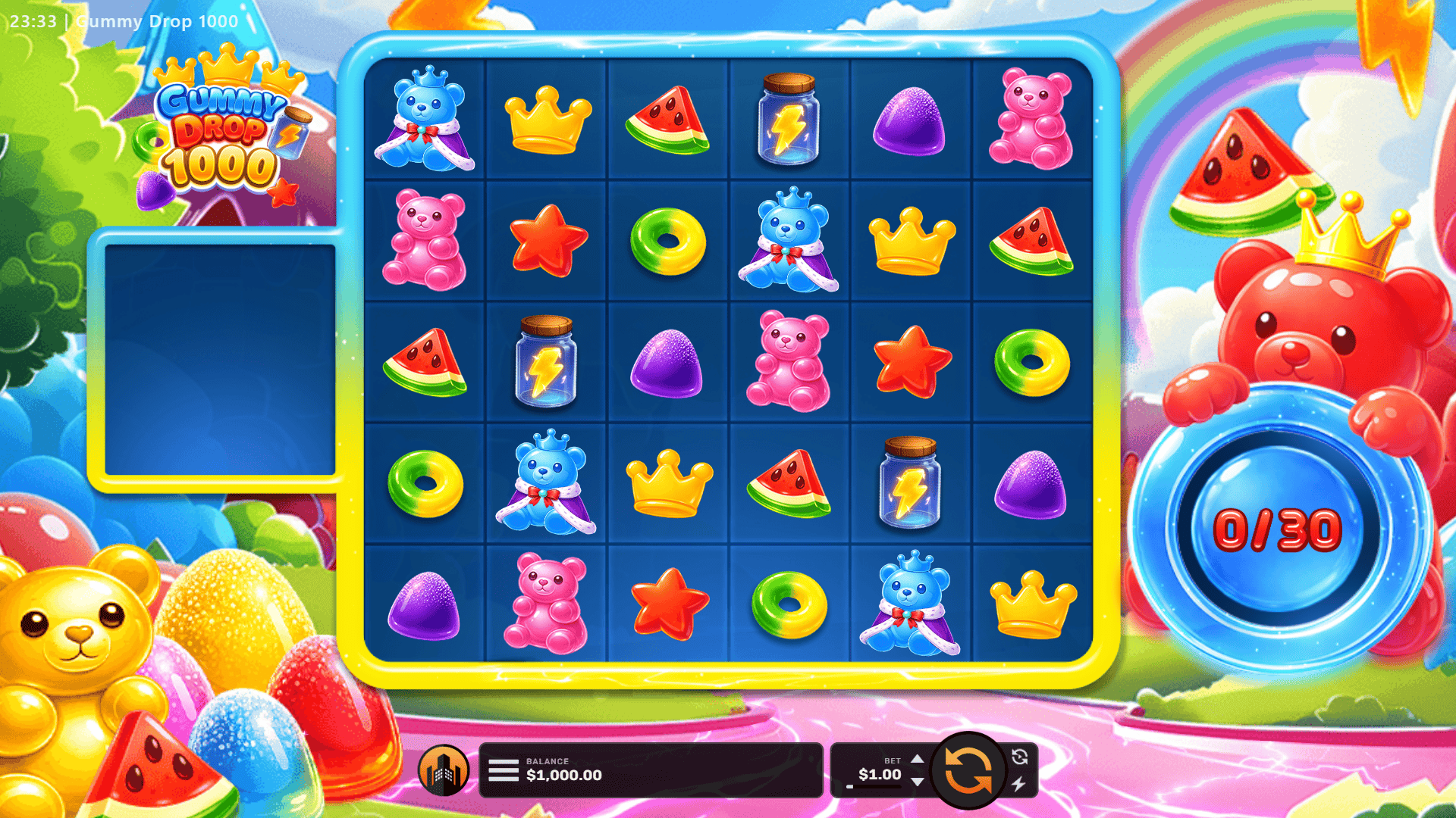 Gummy Drop 1000 slot gameplay reels