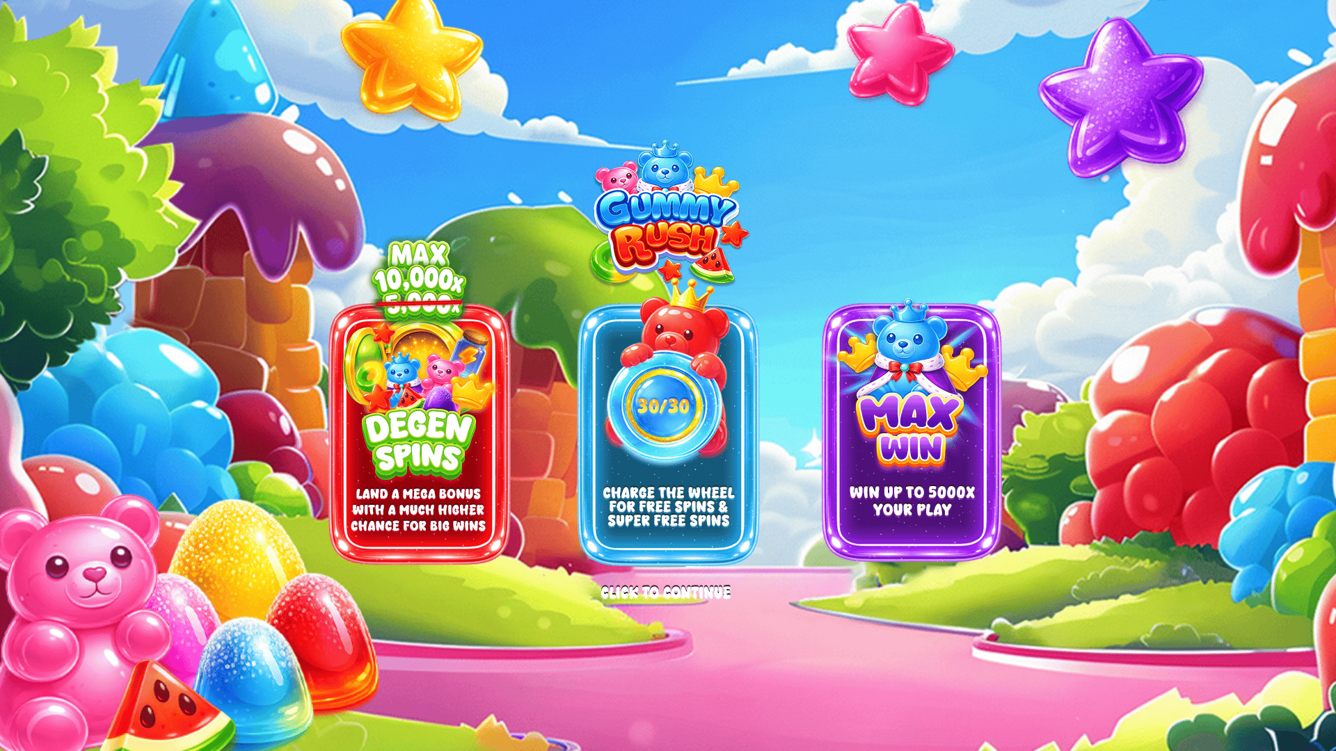 Gummy Drop slot intro screen