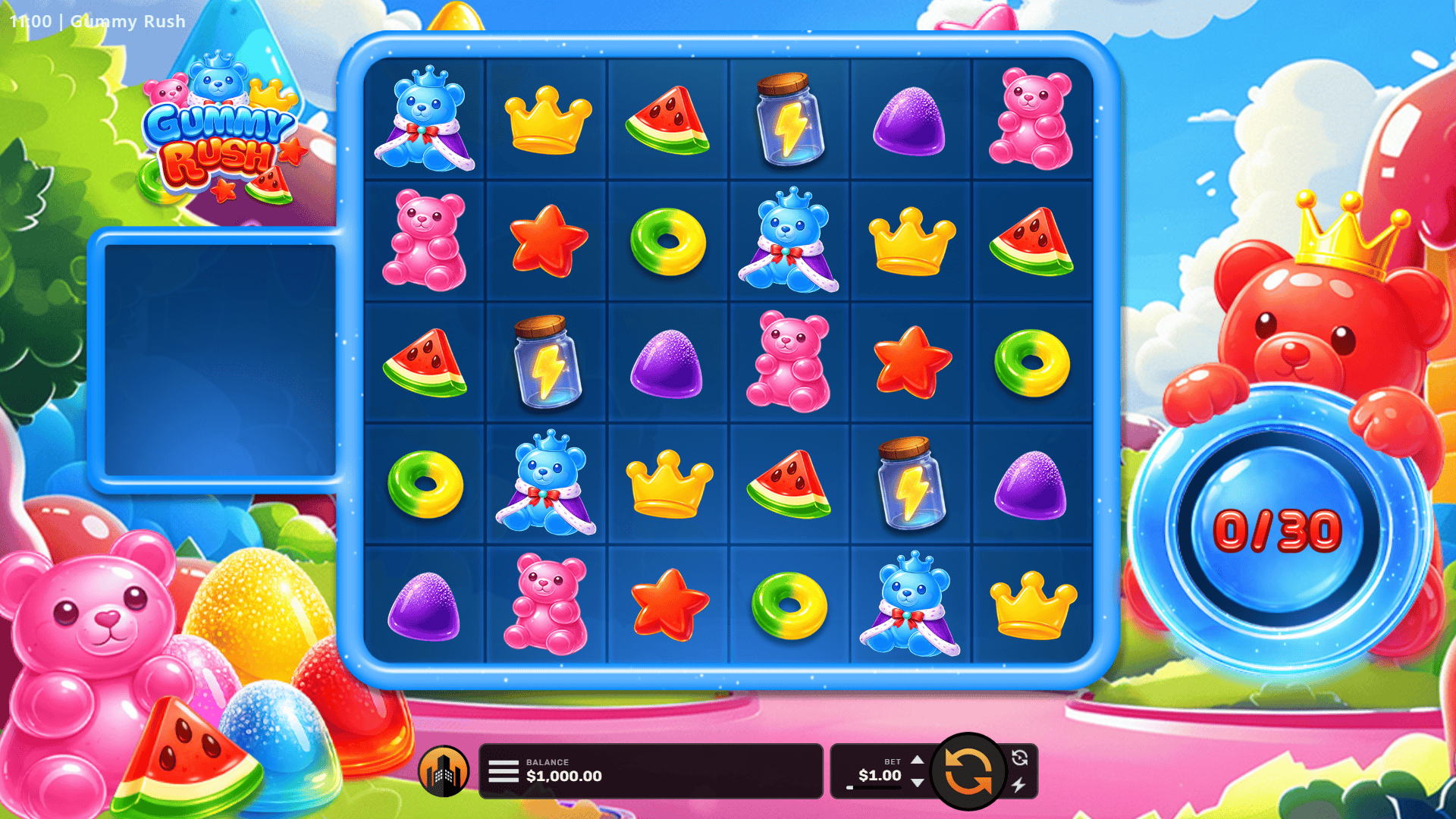 Gummy Drop slot gameplay reels