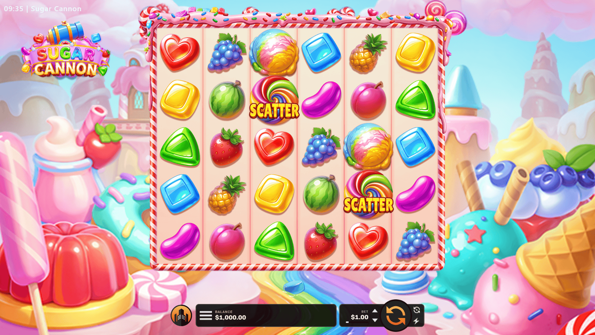 Sugar Cannon slot gameplay reels