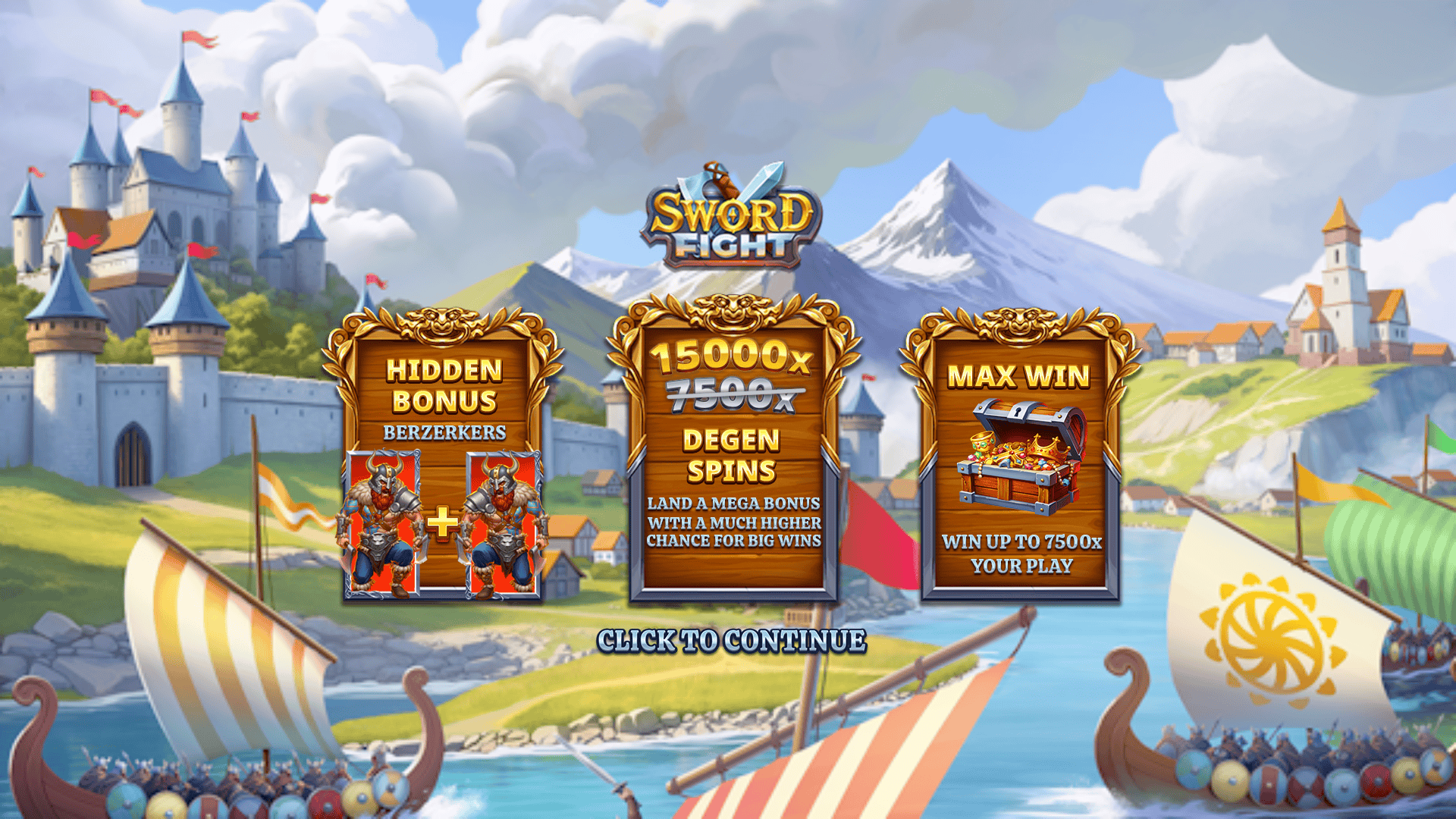 Sword Fight slot intro screen