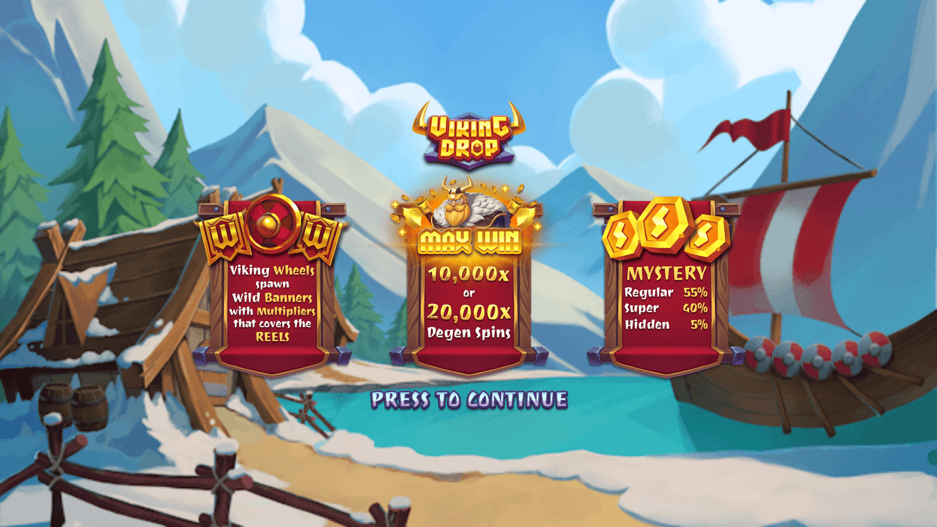 Viking Drop slot intro screen