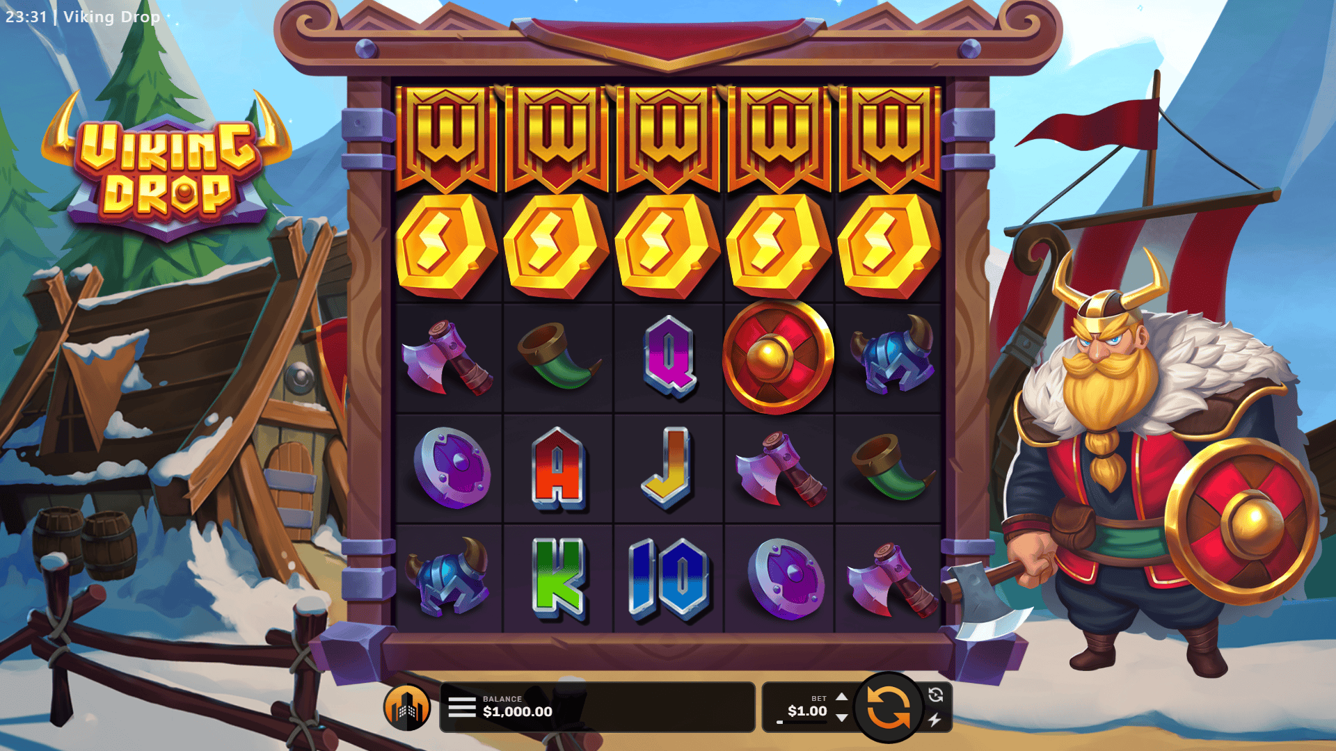 Viking Drop slot gameplay reels