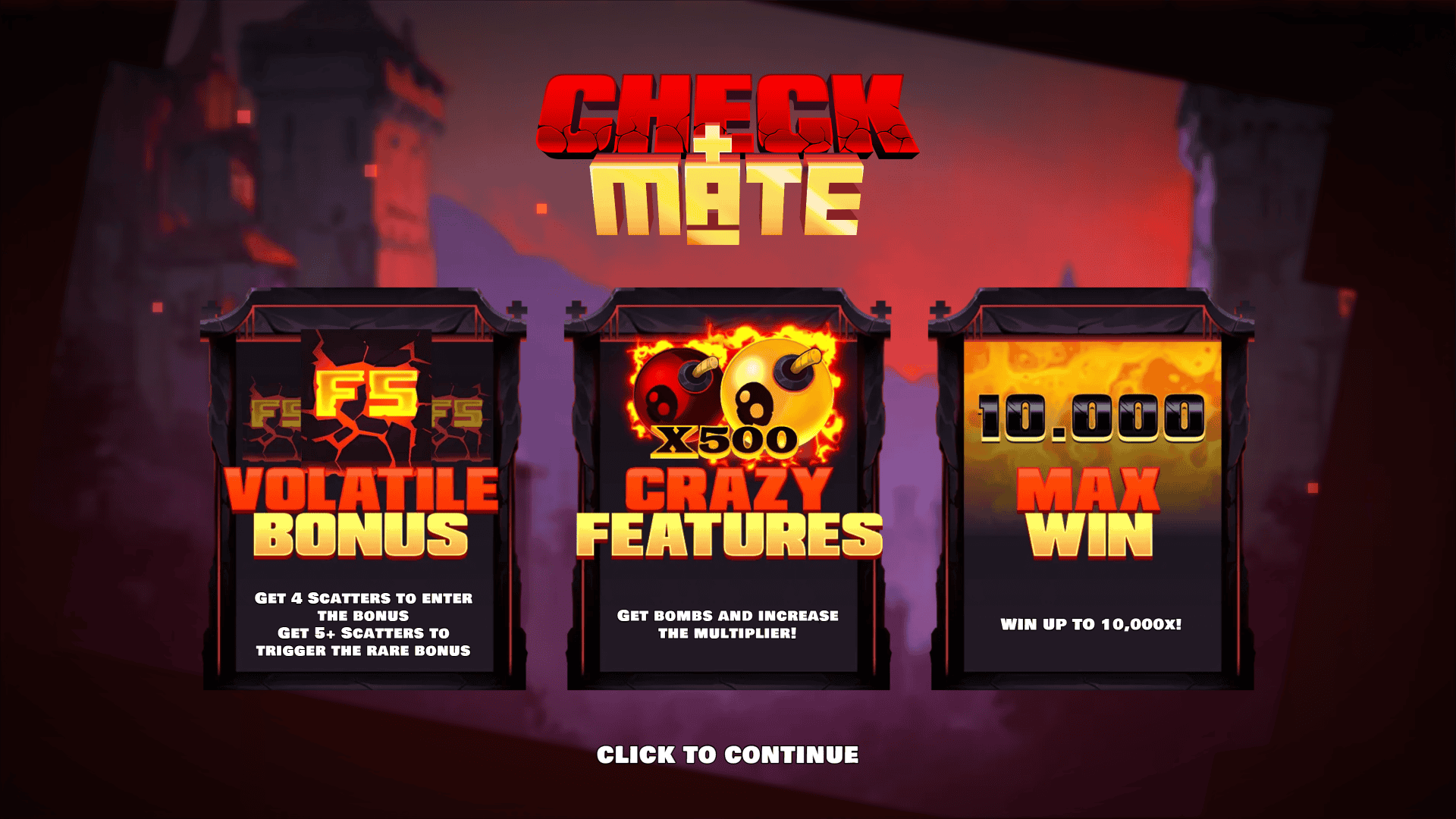 Check Mate slot intro screen