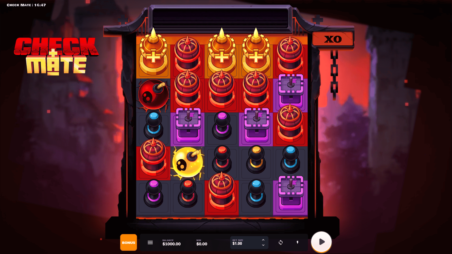 Check Mate slot gameplay reels