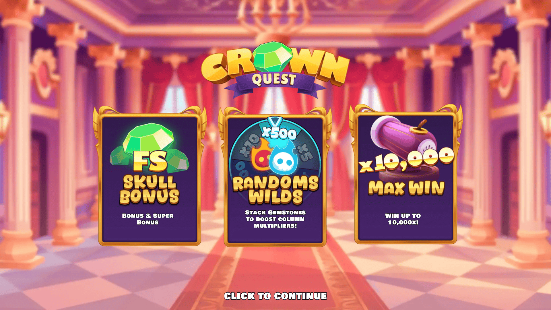 Crown Quest slot intro screen