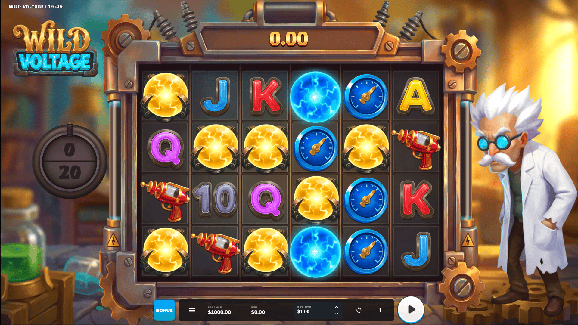 Wild Voltage slot gameplay reels