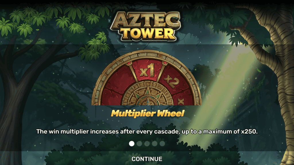 Dreamspin aztec tower intro screen