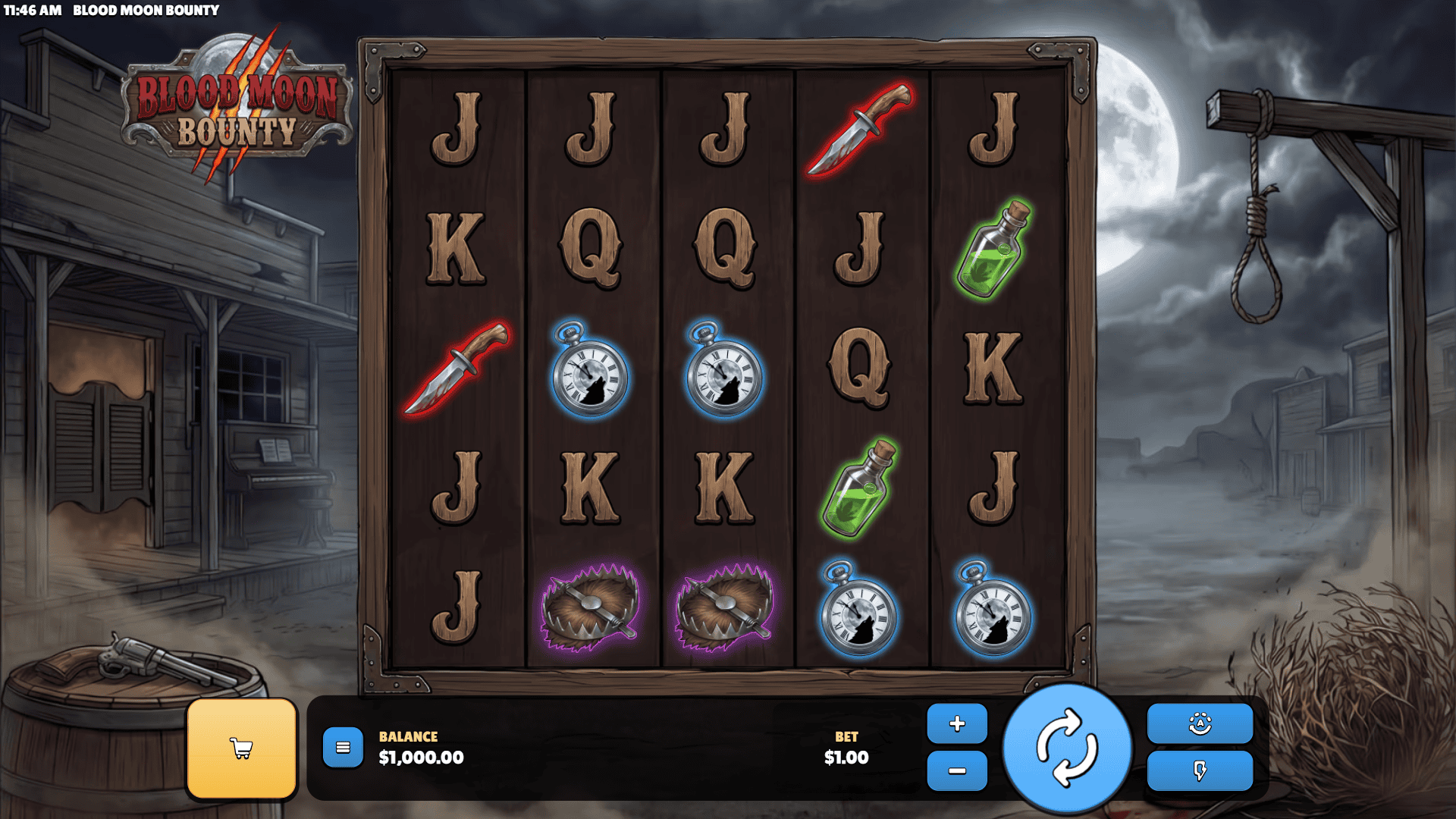 Blood Moon Bounty slot gameplay reels